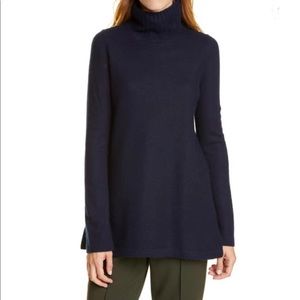 Vince Cashmere Tunic Sweater Mock Neck Side Slit S